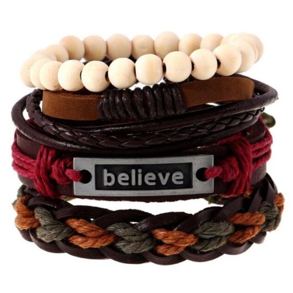Other - Leather Bracelets-NEW-Christian Believe Adjustable